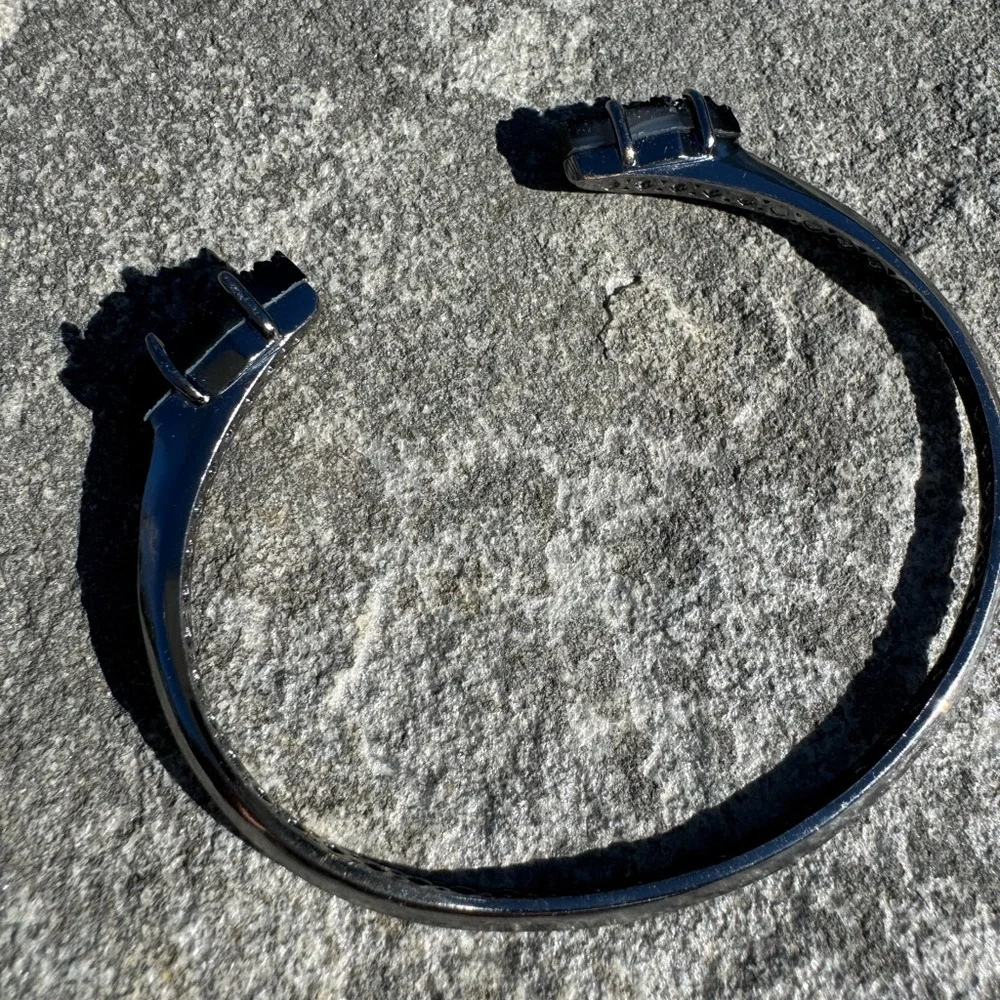 Kendra Scott Bianca Bracelet in Gun Metal & Black Drusy